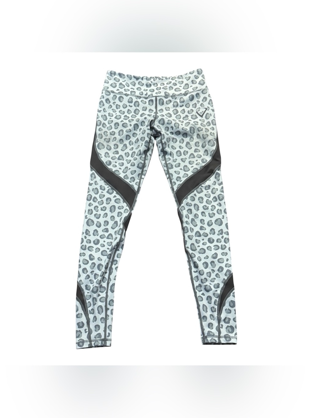 Violate The Dress Code Gray Leopard High-Waisted Mesh Panel Leggings Medium